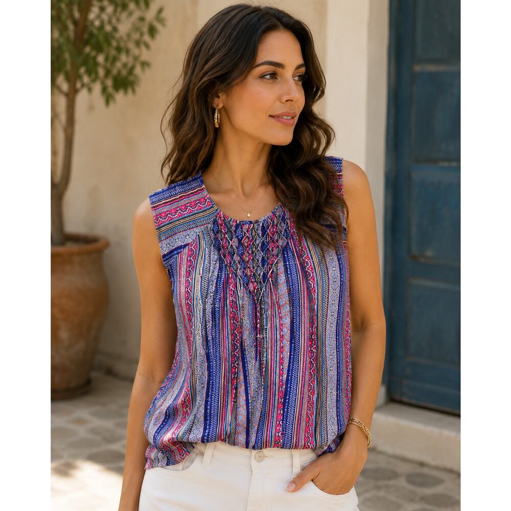 Premise Boho Peasant Blouse Womens XXL Cottagecore Stretch Artsy Festival